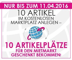 Jetzt 10 Artikelplätze kostenlos erhalten